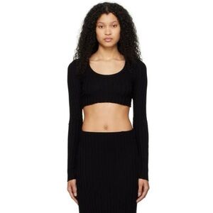 Cotton Citizen Ribbed Long Sleeve Crop Top